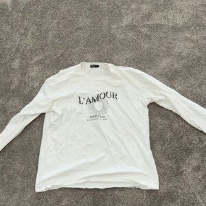 L'Amour White Long Sleeve Tee